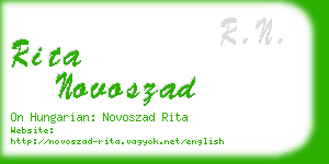 rita novoszad business card